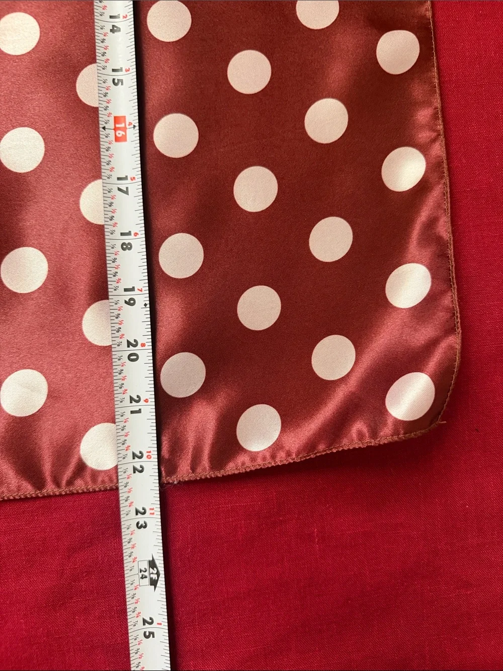 Disney Treasure Polka Dot Satin Scarf - Burgundy, White & Gold